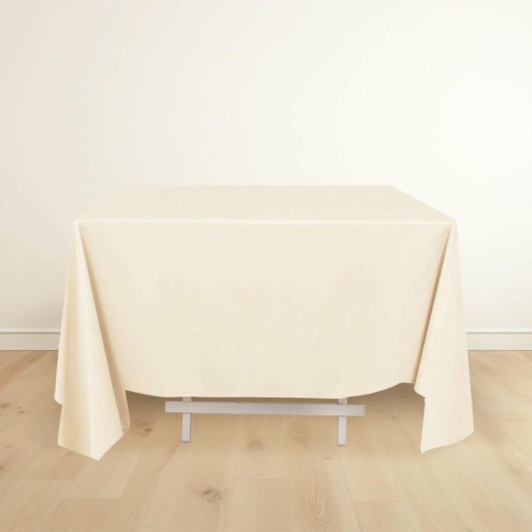 Scuba |  70″ Beige Premium Scuba Wrinkle Free Square Tablecloth, Seamless Scuba Polyester Tablecloth