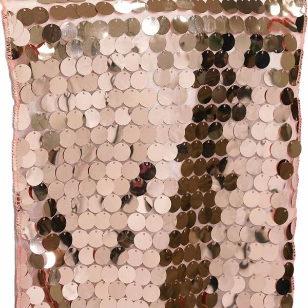 Sequin & Shimmer Runners |  13″x108″ Rose Gold Big Payette Sequin Table Runner